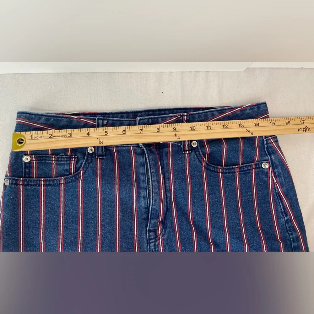 American Eagle Outfitters‎ Blue and Red Striped Mini Skirt Size 8.